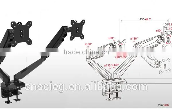 Dual Side-by Side Monitor Bracke Tmonitor Mountdesk Mount photo-4