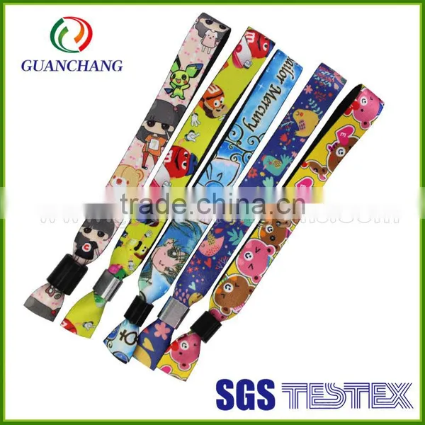 China Wholesale High Secure Fabric Wristband With Plastic Fastener