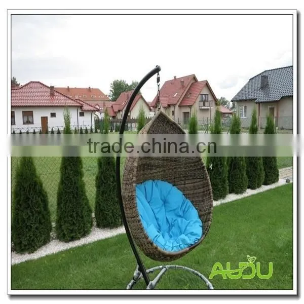 Audu Wicker Swing Chair,Swing Chair With Blue Cushion photo-6