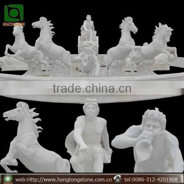 Large Outdoor Garden Stone Water Fountain With Horse photo-2