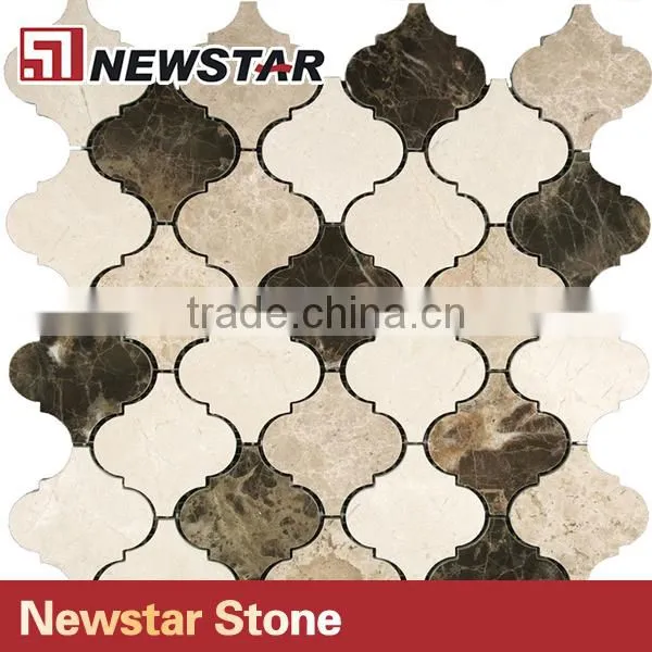 Grade First Quality Spanish Marble Crema Marfil Polished Lantern Shaped Mosaic Tiles photo-5