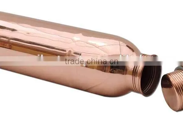 Handmade Pure Copper YOGA Thermos Design Water Bottle 600 and 900 ml - For Health Yoga Ayurveda photo-3