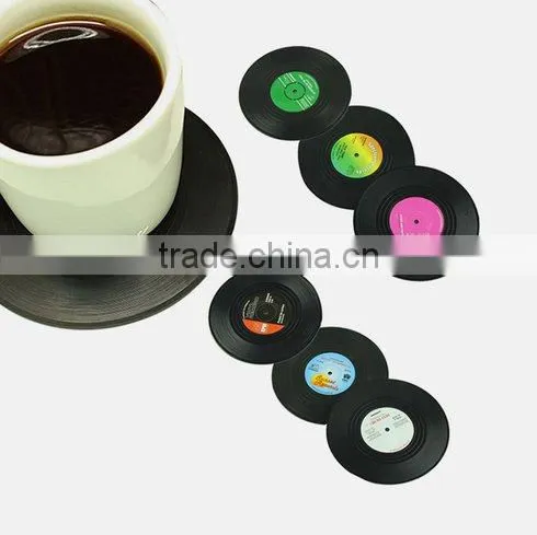 Factory Wholesale Set of 6 Vinyl Drink Coasters photo-3