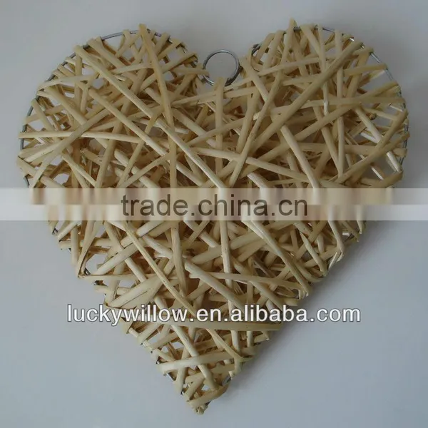 Cheap Hand Made Wicker Heart Decorations With Ribbon photo-3