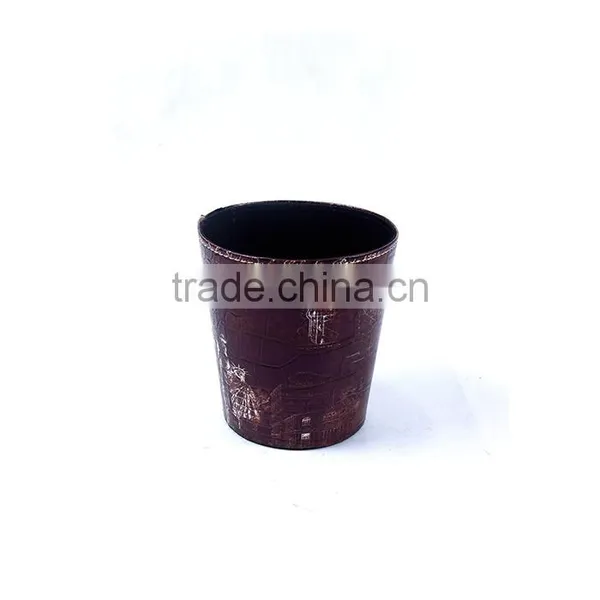 High Quality Waste Bin Faux Leather Trash Can For Home/Office/Hotel photo-2