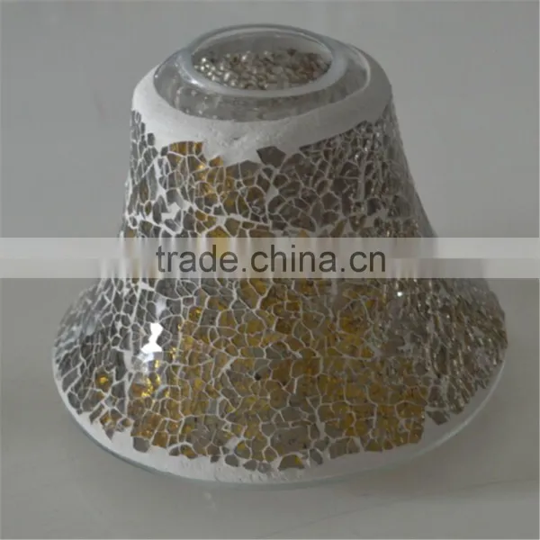 Small Glass Oil Lamp for Candle Mosaic Table Lamp photo-2