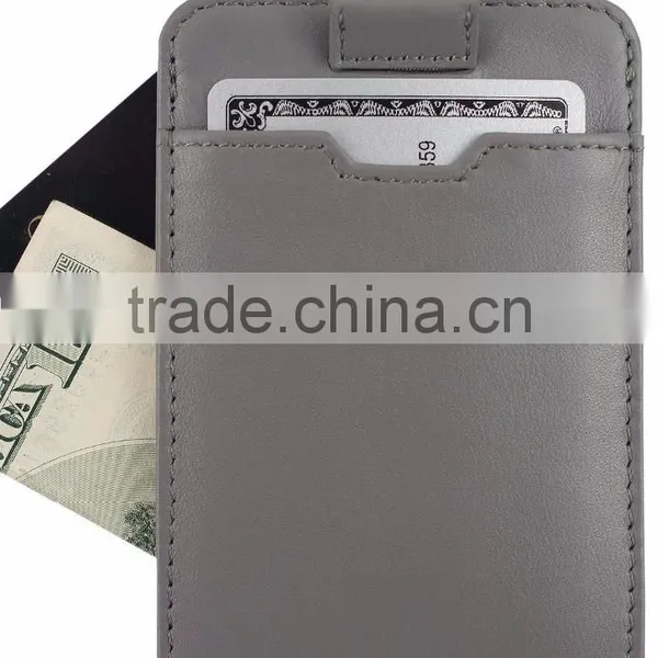 Italian Leather Ultra Thin Card Holder Slim Card Sleeve Wallet With RFID Protection photo-4