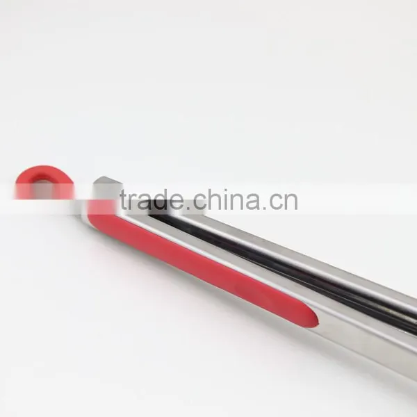 Red Silicone Handle Stainless Steel Tong Barbecue Tong photo-2