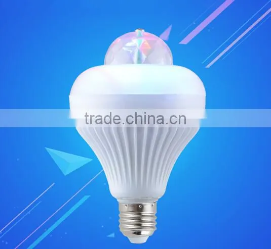 IPO Auto Mini Party Light Stage Lighting LED Bulbs E27 3W Bulb Full Color RGB LED Plastic Rotating Lamp photo-3