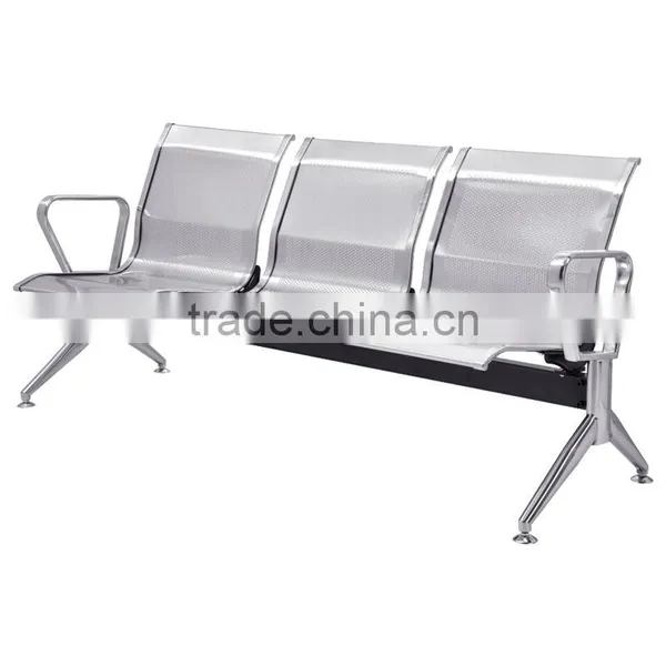 Public Place Cheap Stainless Steel 3-Seater Waiting Chair