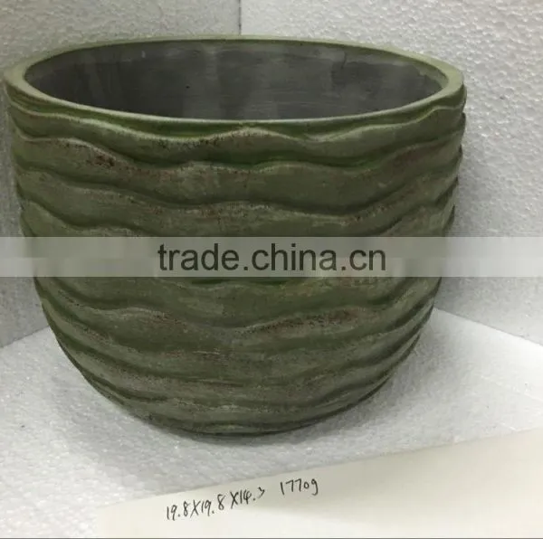 Green Colour in Simply Design Cement Flower Pot for Garden Deco photo-2
