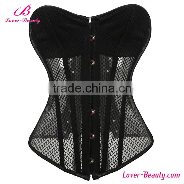 Translucent Printed Sexy Corset Waist Trainer Steel Busk photo-4