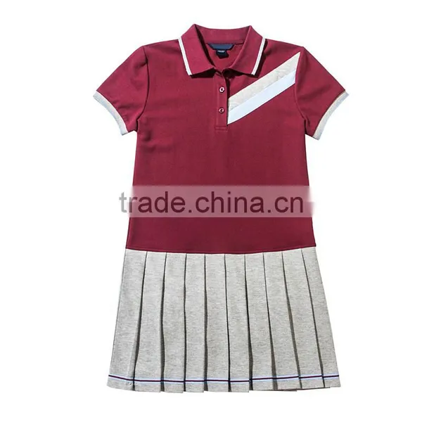 2017 New Summer Dress Pleated Skirt School Girls Stitching Wind Movement Custom Student Uniform photo-4