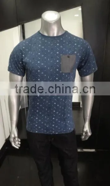 Mens Henley Neck Striped T-Shirt photo-3