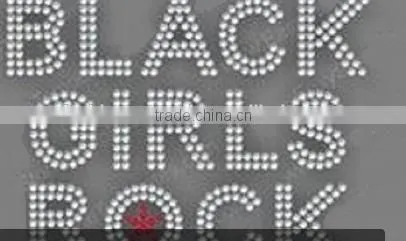 Black Girls Rock Rhinestone Iron on T Shirt Transfer photo-2