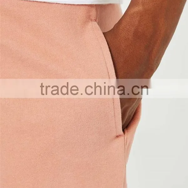 MGOO Foshan Manufacturer Pink Ribbed Jersey Shorts Fashion Comfortable Draw String Raw Hem Knee Length Shorts photo-6