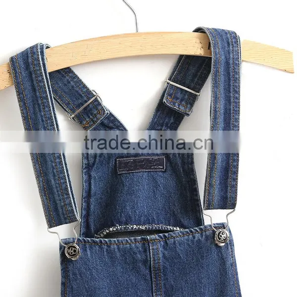 New Model Custom Boyfriend Jeans Rompers High Quality Ripped Bib Overalls for Men photo-4