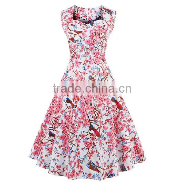 Walson 2017 Sleeveless Printed Summer Women Dresses photo-2