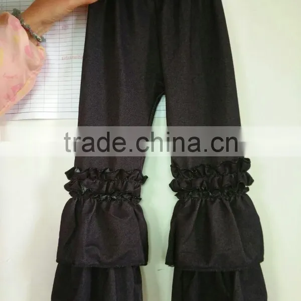 2015 China Boyi Kids Denim Pants Wholesale Girls Triple Ruffle Pants photo-4