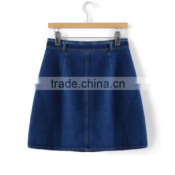 2016 Latest Fashion OEM Women Demin Jeans Skirt for Ladies Wholesale photo-2