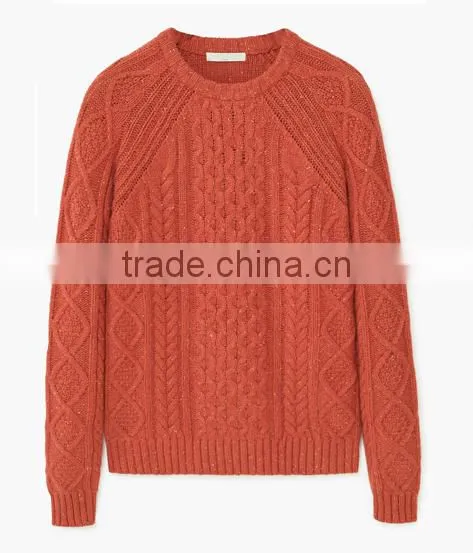 Men's Chunky Cable Knit Pattern Cotton Sweater for Wholesale photo-5
