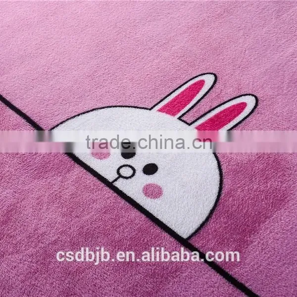 2017 NEW LOVELY CARTOON RABBIT FLANNEL 4PCS BEDDING SET photo-6