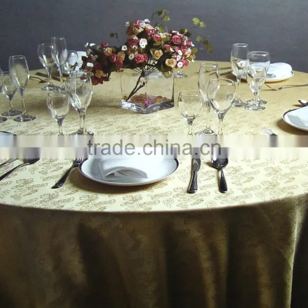 Wholesale Table Linens Polyester Jacquard Round TableCloths Damask Table Covers photo-6