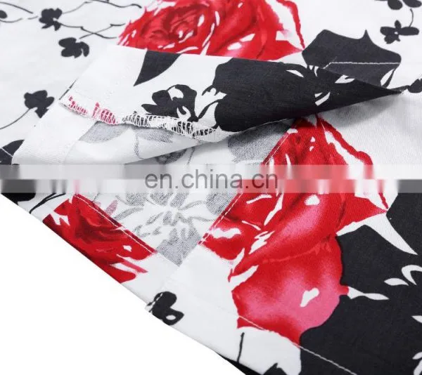 Kate Kasin Women's Shirred Detail Flower Pattern Cotton Pencil Skirt With Wide Belt KK000610-2 photo-5