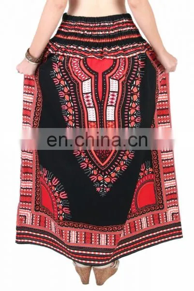 Dashiki African Skirt Cotton Mexican Hippie Tribal Ethic Boho Black Cotton Mexican Hippie Shirt Wrap With Elastic Skirt African photo-5