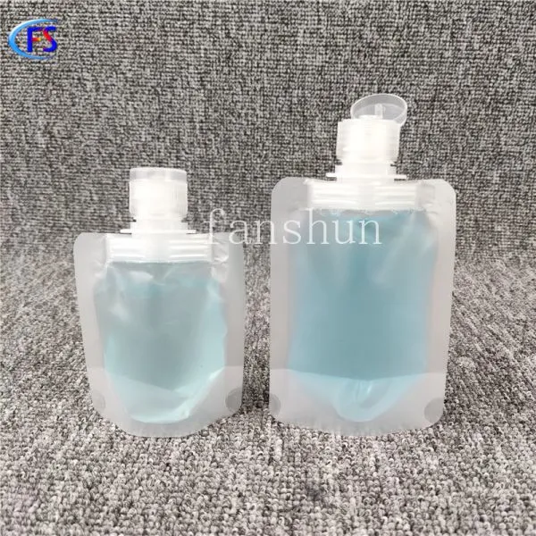 A Blank Standing Bag With a Flap for Hand Gel Clear Plastic Nozzle Bag for Sunscreen photo-4