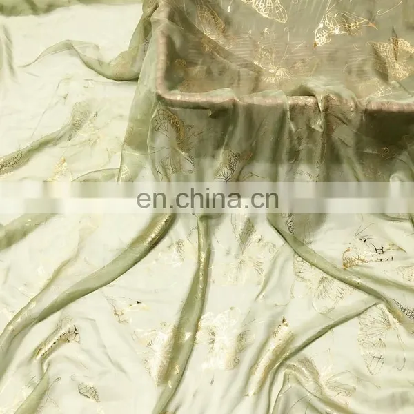 High Quality 30D 100% Polyester Bronzed Chiffon Fabric for Saree photo-3