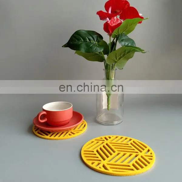 Grey Color Multifunctional Tea Cup Coaster Acrylic With Napkins Custom Felt Coasters photo-3