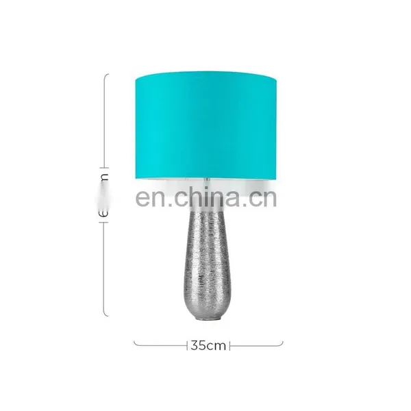 Italy Wedding Decoration Bedside Ceramic Base Novel Silver Desk Lamps for Hotel Home Decor photo-2