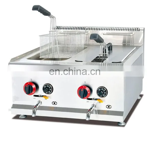 Stainless Steel Counter Top 2 Tank 2 Basket Electric Chips Fryer photo-3