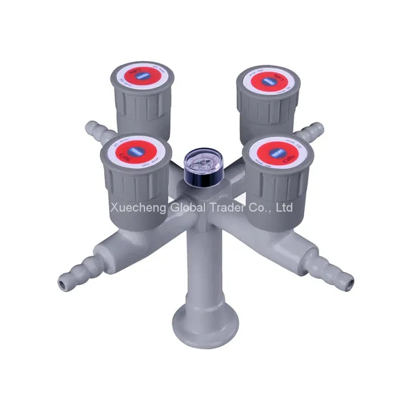 Desk Mounted Gas Valve Lab Acessories for Gas Supply Twin Outlet Gas Tap With Pressure Gauge photo-4