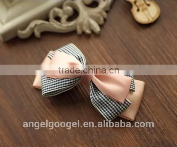 Fancy Plaid Lace Ribbon Bow Hair Accessories Hairpin Table Legs MY-IA0008 photo-3
