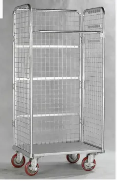 High Quality Warehouse Logistic Storage Trolley/Wire Mesh Trolley photo-4