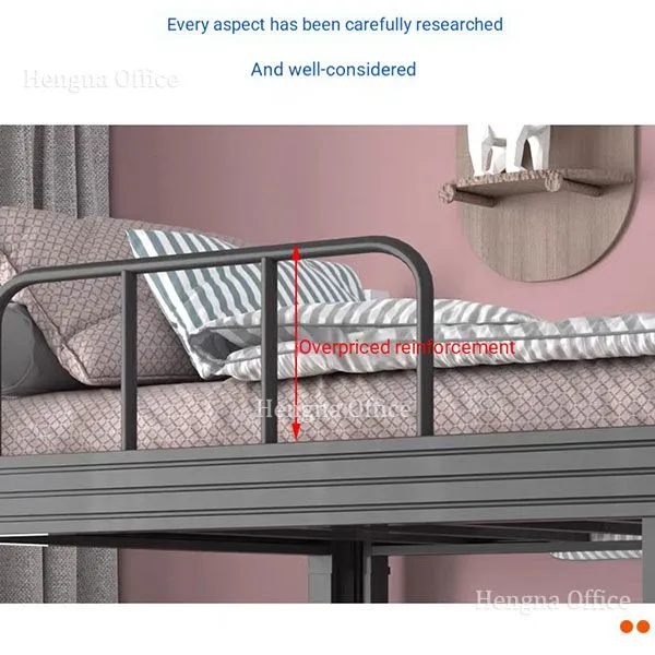Steel Bunk Bed With Wooden Board HN-BB2016 | Durable Double Deck Bed | Safe & Sturdy for Youth Hostel photo-5
