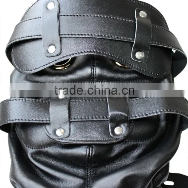 Heavy Duty Padded Locking Leather Hood photo-4
