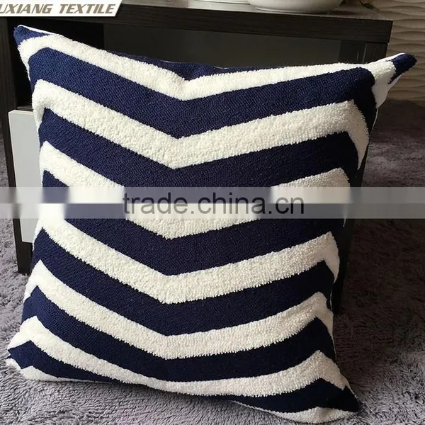 Crewel Embroidery Pillow RED and Blue photo-3