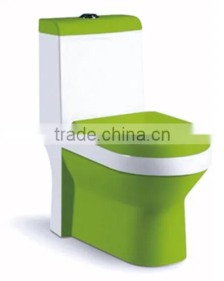 Chinese Manufacturer One Piece Ceramic Green Color Toilet W9070 photo-2