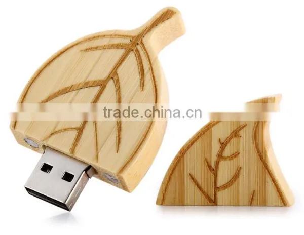 Wood Leaf Style 8G USB Flash Disk Wooden Shape Usb Stick photo-3