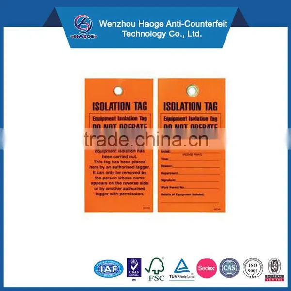 Pvc Safety Lockout Tags