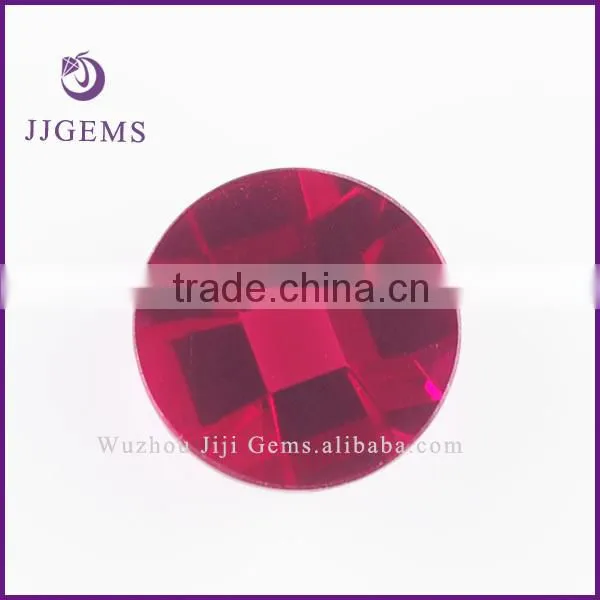Round 5# Flat Back Checkerboard Synthetic Ruby Stone Prices photo-3