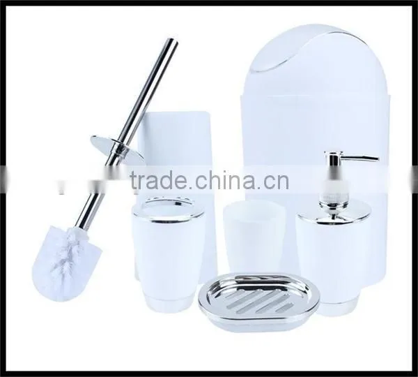 Wholesale Hot Selling 6 Pieces/Set High Quality Plastic Bathroom Set Bathroom Accessory photo-3