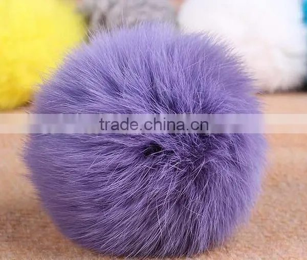Hot Selling Wholesale Colorful POM Poms Real Rabbit Fur Ball photo-4
