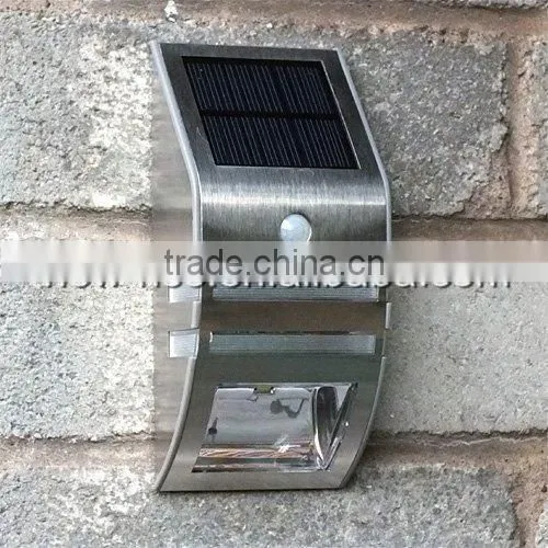 Stainless Steel 2 LED Solar Power Motion Sensor Light photo-2
