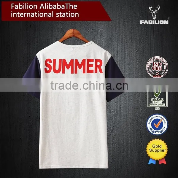 China Short Sleeve o Neck Printed Colorblock T-shirt photo-2