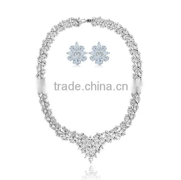 Clear Luxurious Heavy Necklace Jewellery Set for Women With AAA+ Cubic Zircon TOP QUALITY