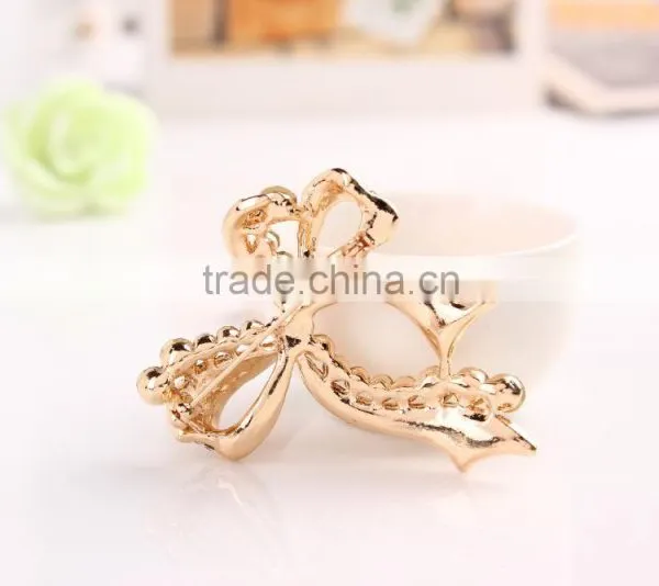 Magnetic Big Bowknot Rhinestone Brooch For Wedding Decoration,Fashion Design Beaded Bow Brooch Pin photo-5